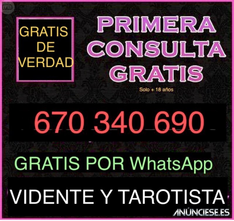 Vidente gratis tarotista por WhatsApp primera consulta